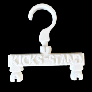Kicks-Stand 4.0 sneaker display stand with 3D ball joint rotation, modular shoe holder for collectors, creators, and TikTok setups